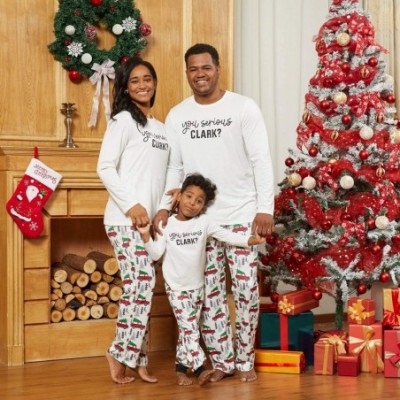 Sleep Sets Matching Family Pajamas Sets Holiday Stay at Home PJ's with Letter Printed Tee and Car Printed Pants Loungewear - ...