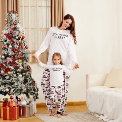 Sleep Sets Matching Family Pajamas Sets Holiday Stay at Home PJ's with Letter Printed Tee and Car Printed Pants Loungewear - ...