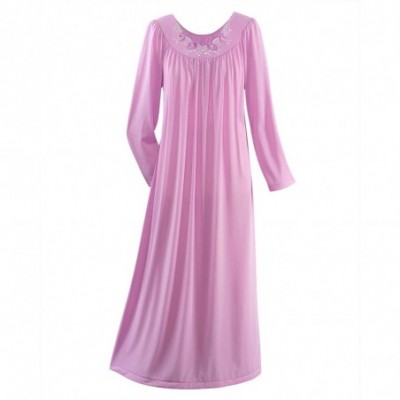 Nightgowns & Sleepshirts Women's Petals 53 Inch Sleeve Long Gown - Orchid - CF185HTDXW7