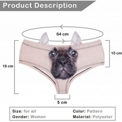 Panties Womens Sexy Animal Print Briefs with Ears Bikini Panties Briefs Underwear - Dog - C018ERLTQTM