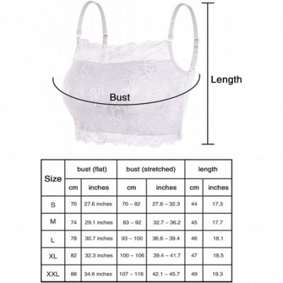 Camisoles & Tanks 3 Pieces Lace Camisole Lace Half Bralette Neck Lace Top Bandeau Bra Camisole with Adjustable Strap for Wome...