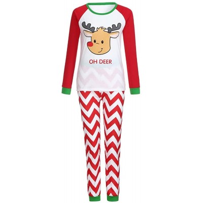 Sleep Sets Holiday Family Matching Pajamas Sets Adult Kids Pjs Sleepwear Blouse + Pants for Christmas Pjs Party - Women_red -...