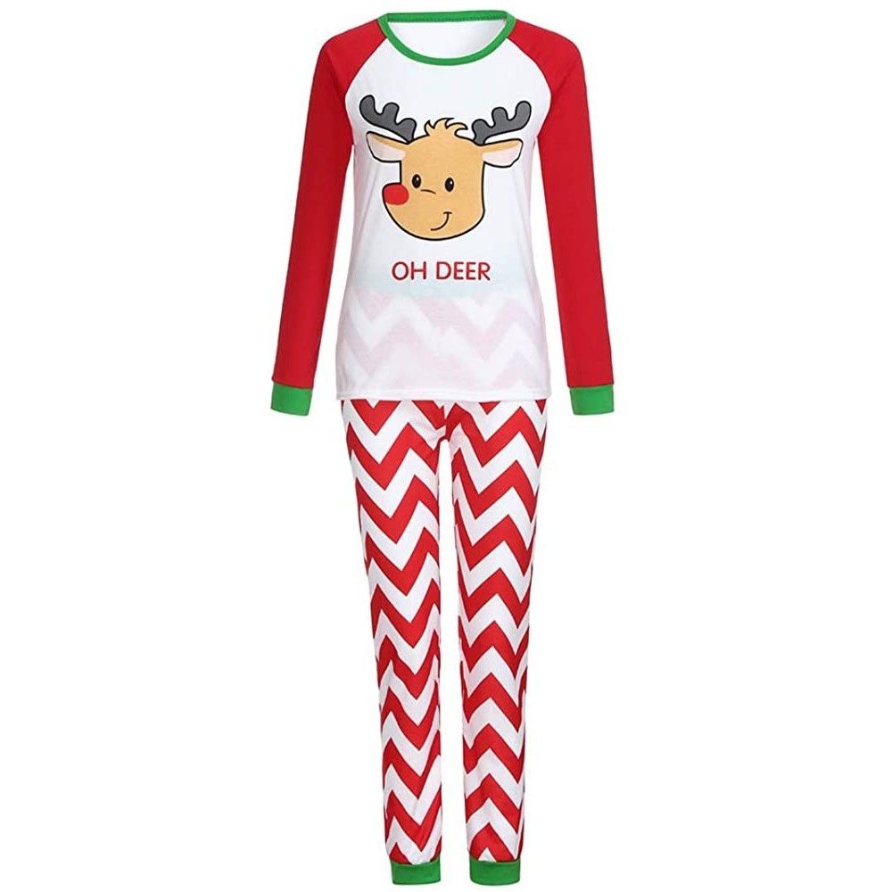 Sleep Sets Holiday Family Matching Pajamas Sets Adult Kids Pjs Sleepwear Blouse + Pants for Christmas Pjs Party - Women_red -...