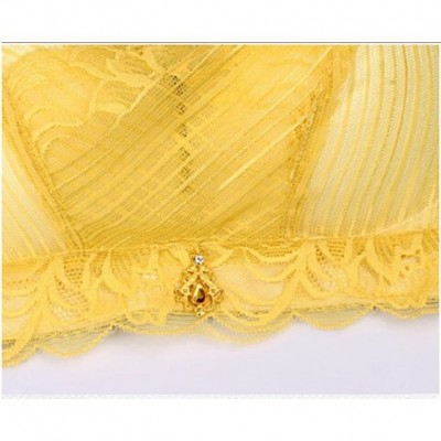 Bras Women Fashion Lace Bra Push up Bra Underwear Intimates - Yellow - CH188CUHMX3