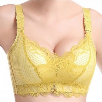 Bras Women Fashion Lace Bra Push up Bra Underwear Intimates - Yellow - CH188CUHMX3