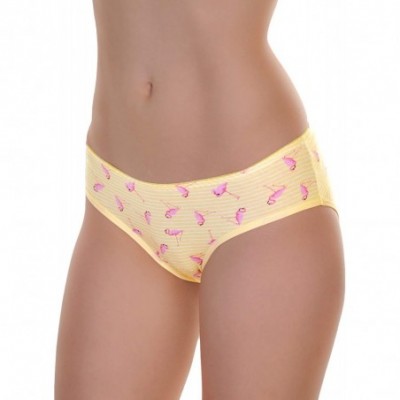 Panties Women's Printed Cotton Spandex Bikini Panties (6-Pack) - 6-pack Flamingo - CM18OEQOU0W