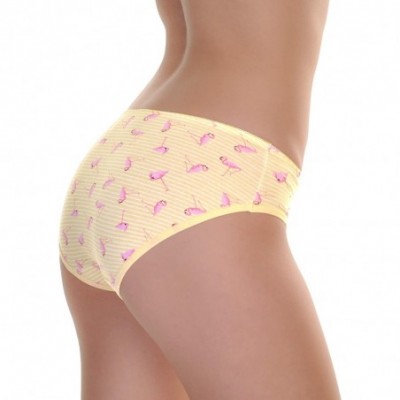 Panties Women's Printed Cotton Spandex Bikini Panties (6-Pack) - 6-pack Flamingo - CM18OEQOU0W