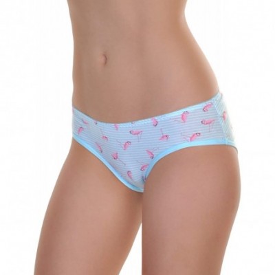 Panties Women's Printed Cotton Spandex Bikini Panties (6-Pack) - 6-pack Flamingo - CM18OEQOU0W