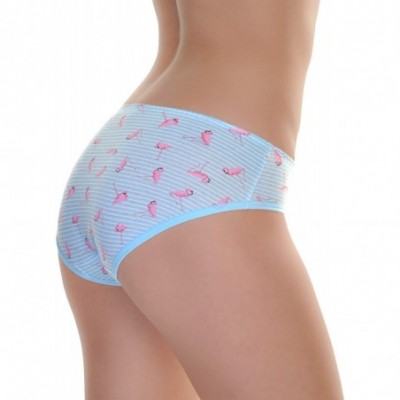 Panties Women's Printed Cotton Spandex Bikini Panties (6-Pack) - 6-pack Flamingo - CM18OEQOU0W