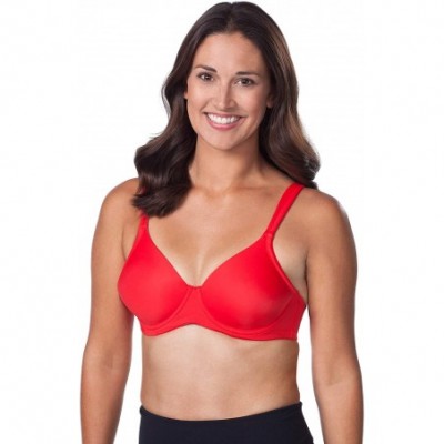 Bras Molded Padded Seamless Underwire Full Figure Bra Lipstick Red 52F - CG18I0N0N3M