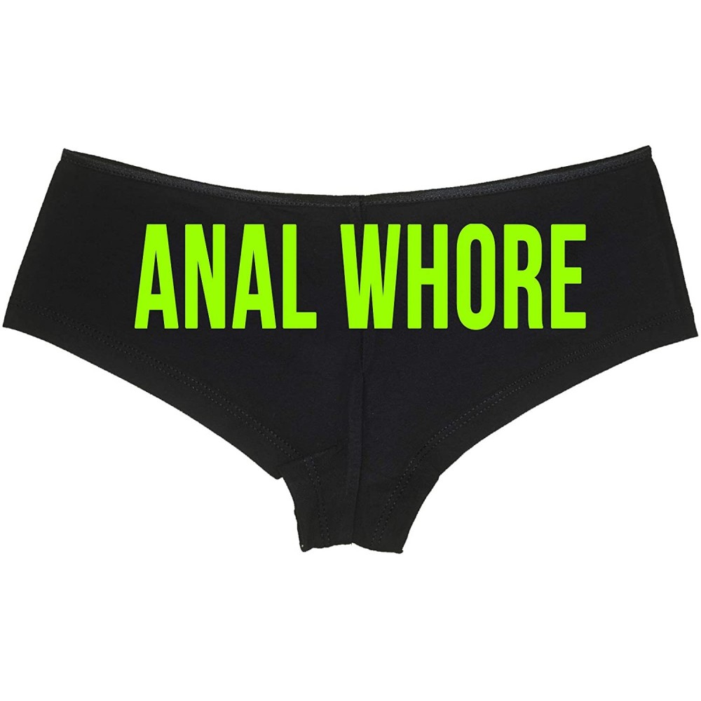 Panties Anal Whore Boyshort Underwear Sexy Flirty Panties Rude Panties - Lime Green - C218LQSE2QE