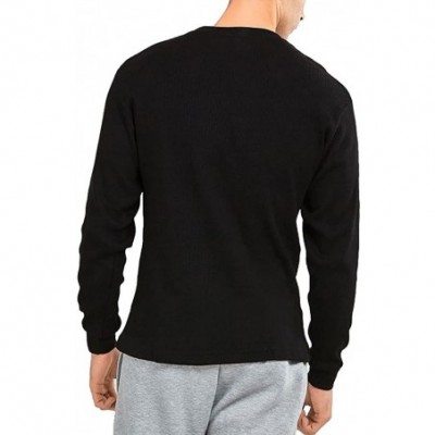 Thermal Underwear Men's Classic Fit Waffle-Knit Heavy Thermal Shirt - Black - CW187HMQ5O4