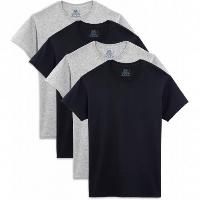 Undershirts Men's Crew Neck T-Shirt Multipack - Extended Sizes - Black/Grey - 4 Pack - CG11WUWB1UB