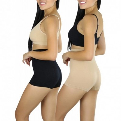 Shapewear Women's High-Waisted Shaping Control Shorts - 2 Pack Seamless Shaping Shorts - C518ZOZ7DUT