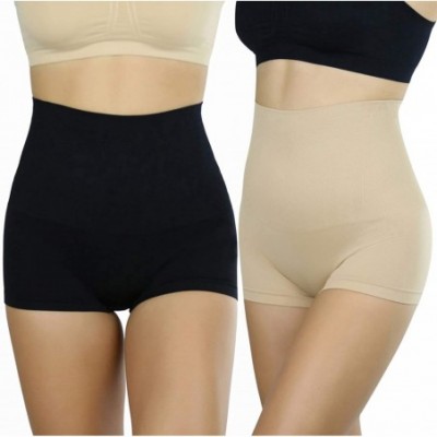 Shapewear Women's High-Waisted Shaping Control Shorts - 2 Pack Seamless Shaping Shorts - C518ZOZ7DUT