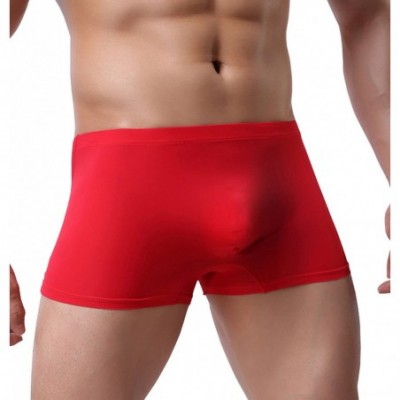 Boxers Men Briefs Breathable Ice Silk Boxer Bikinis and Briefs N05 - 1-pack Red1 - CG12GR0Y5QN