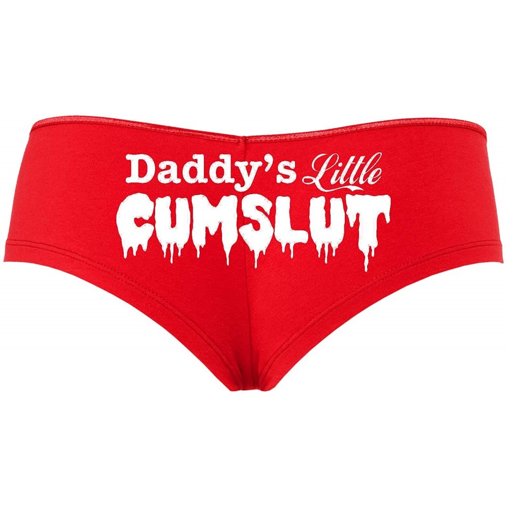 Panties Daddys Little Lil cumslut Cum Slut DDLG BDSM Owned Boyshort - White - CX18SR0ZSS2