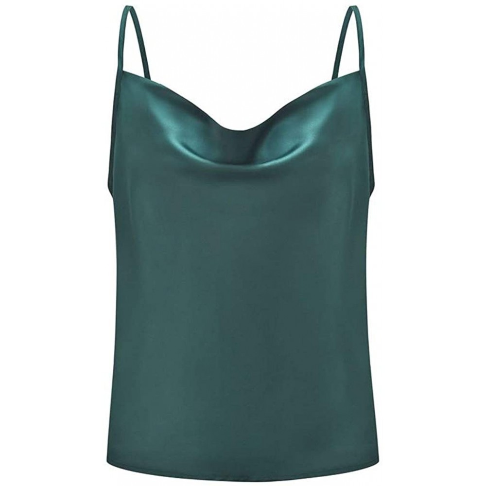 Bras 2020 Women's Tanks Camis V Neck Tank Tops Casual Loose Sleeveless Blouse Shirts - Green - C8195R6UGEE