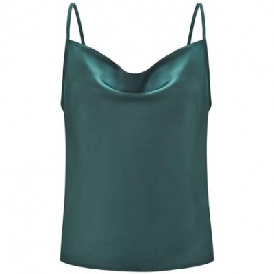 Bras 2020 Women's Tanks Camis V Neck Tank Tops Casual Loose Sleeveless Blouse Shirts - Green - C8195R6UGEE