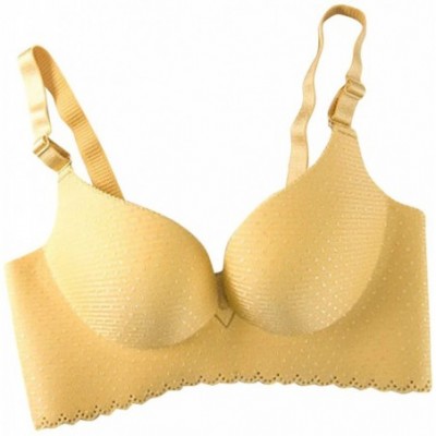 Bustiers & Corsets New Fashionable Women Seamless One-Piece Underwear Gathers Adjust Sexy Bra - Yellow - CY18S4XLEKK