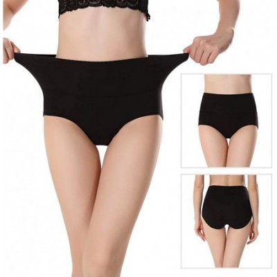 Shapewear High Waist Tummy Control Panties for Women- Cotton Underwear No Muffin Top Shapewear Brief Panties - 3-pack - CC18H...