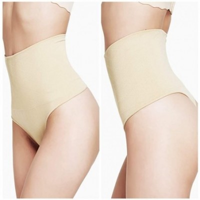 Shapewear Womens Tummy Control Slimming Briefs Seamless Breathable Underwear High Waist Butt Lifter Thong Shaper Panties - Bl...