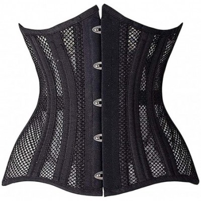 Shapewear Steel Boned Longline Overbust Sexy Corset Hourglass Waist Training Bustier - Underbust Black-mesh82 - CE18RXE3WIH