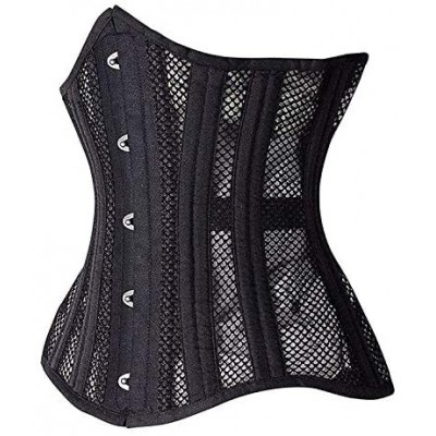 Shapewear Steel Boned Longline Overbust Sexy Corset Hourglass Waist Training Bustier - Underbust Black-mesh82 - CE18RXE3WIH