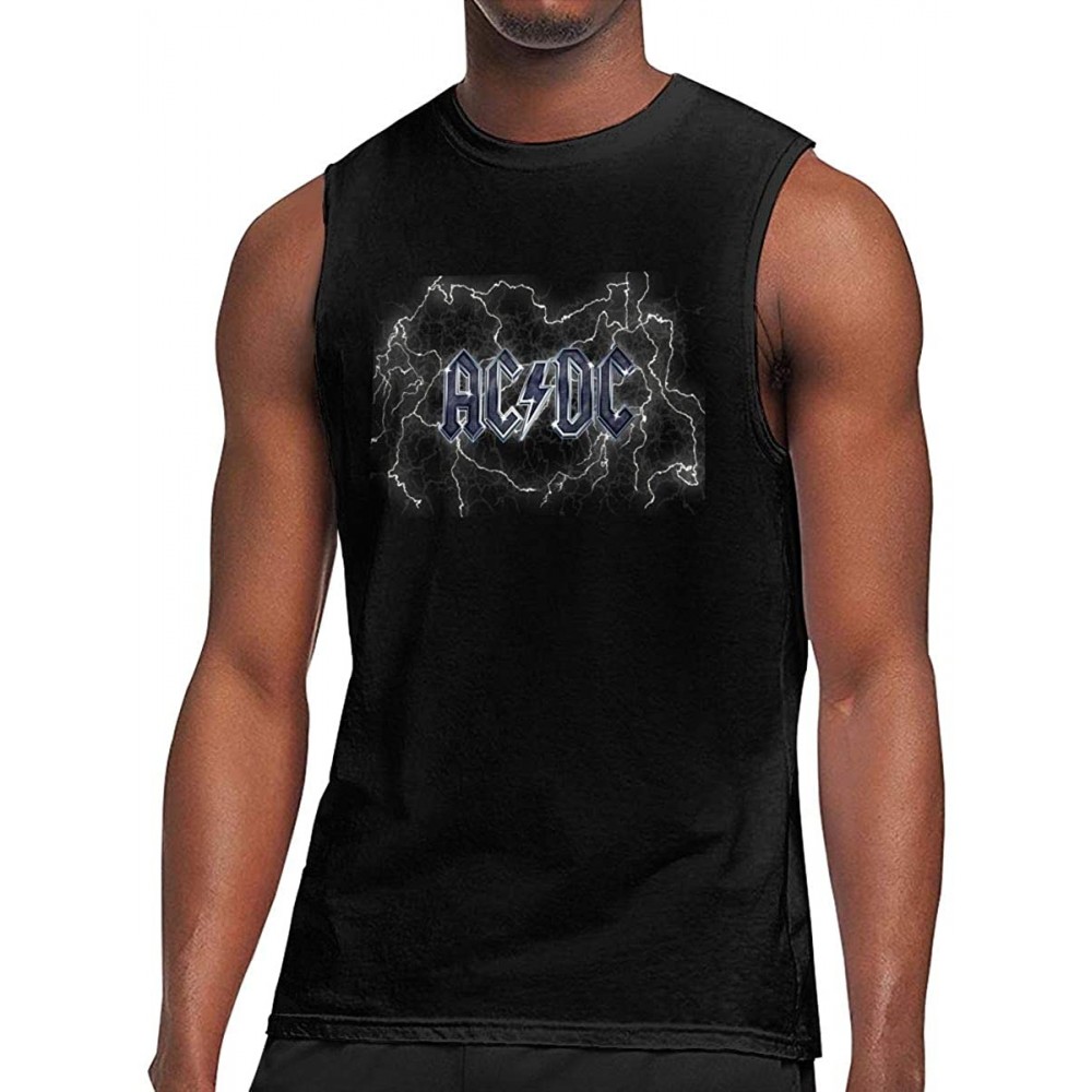 Undershirts Men's Black Round Neck Sleeveless T-Shirt-Arctic Monkeys Printing Motion Cotton Undershirt for Relaxing On Weeken...