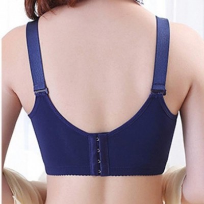 Bustiers & Corsets Female Comfortable Bras Lace Sports Bra Without Steel Ring Sports Underwear - Blue - CC18YHHEL82