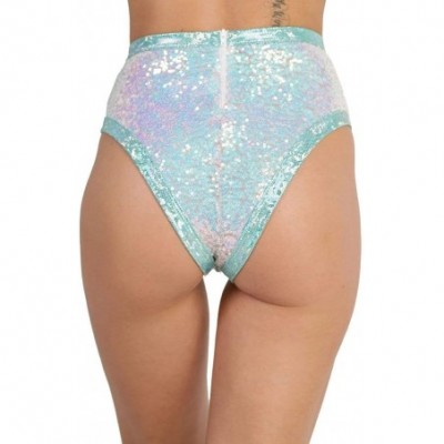 Shapewear J. Valentine High Waisted Booty Shorts - Cute Styles for Women - Ultra Glitzy Sequin - Mint - CZ194X5ZTOR