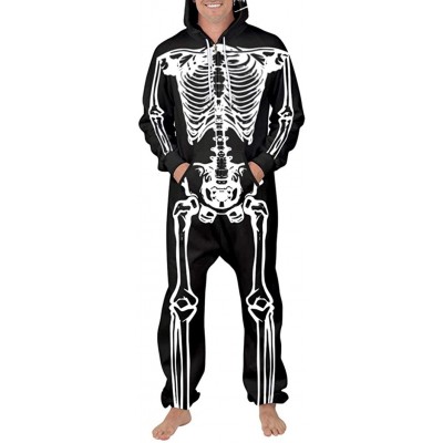 Sleep Sets Unisex 3D Print Jumpsuits Galaxy Animal Hooded One Piece Pajama - Geometric - C41944Y8YRW