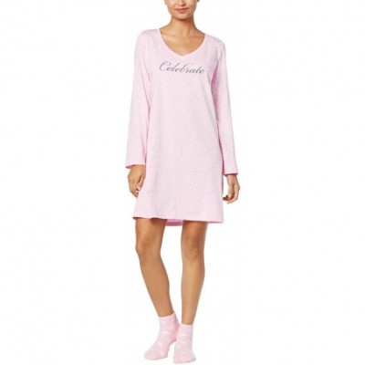 Nightgowns & Sleepshirts Club 100% Cotton Long Sleeve Sleepshirt - Celebrate Dots - CG195I4DEG8