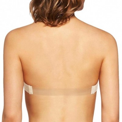 Bras Strapless Bra with Clear Straps Lightly Padded Push-Up Brassiere in Invisible and Transparent Back - Beige - CT18QISRL59