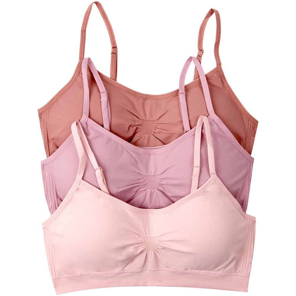 Bras Women's Seamless Padded Wirefree Comfort Bra Bralette - Lotus-rose-cameo - CR18HCNA6CQ