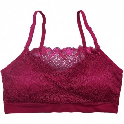 Bras Seamless Lace Coverage Bra - Beaujolais - CC185Q969X2