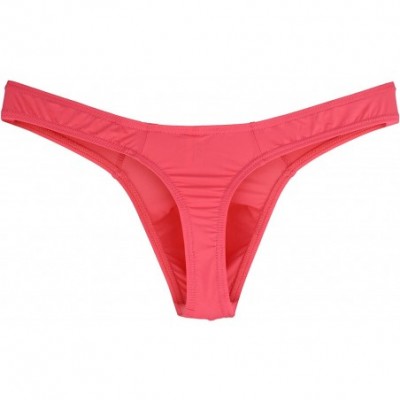 G-Strings & Thongs Men's Thong Underwear Sexy Low Rise T-Back Under Panties - Red - CX190OCZIIU