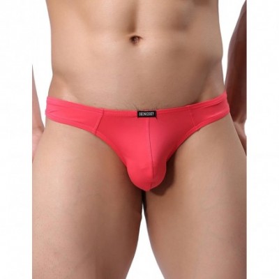 G-Strings & Thongs Men's Thong Underwear Sexy Low Rise T-Back Under Panties - Red - CX190OCZIIU