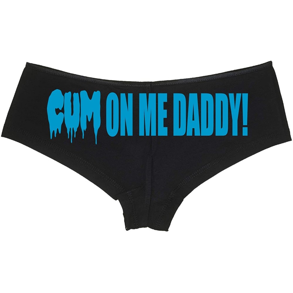 Panties Cum On Me Daddy DDLG cumslut Slut Black Boyshort Underwear - Sky Blue - CB18LQT4NQE