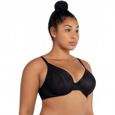 Bras Maya Women's Full Figure Unlined Plunge Breathable Smooth Everyday Bra Style P5752 - Black - CR195ALZ5L0