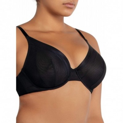 Bras Maya Women's Full Figure Unlined Plunge Breathable Smooth Everyday Bra Style P5752 - Black - CR195ALZ5L0