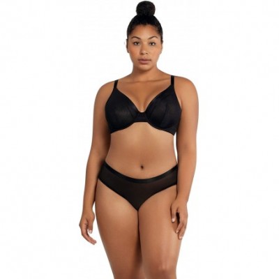 Bras Maya Women's Full Figure Unlined Plunge Breathable Smooth Everyday Bra Style P5752 - Black - CR195ALZ5L0