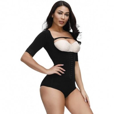 Bustiers & Corsets Waist Trainer Trimmers Womens Latex Shapewear Body Shaper Corset Zipper Sports - Black-bodysuit - CN18AWG0W2K