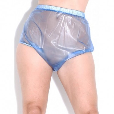 Panties Women's Brief Pants in Plastic with Elasticated Waist - Blue - CL11M96CBGV