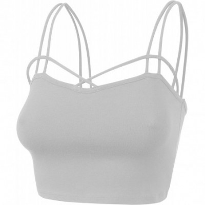 Bustiers & Corsets Womens Strappy Caged Cutout Super Soft Stretchy One Size Fit All Bra Top - Doubldowa505_white - C612HRZOA1B