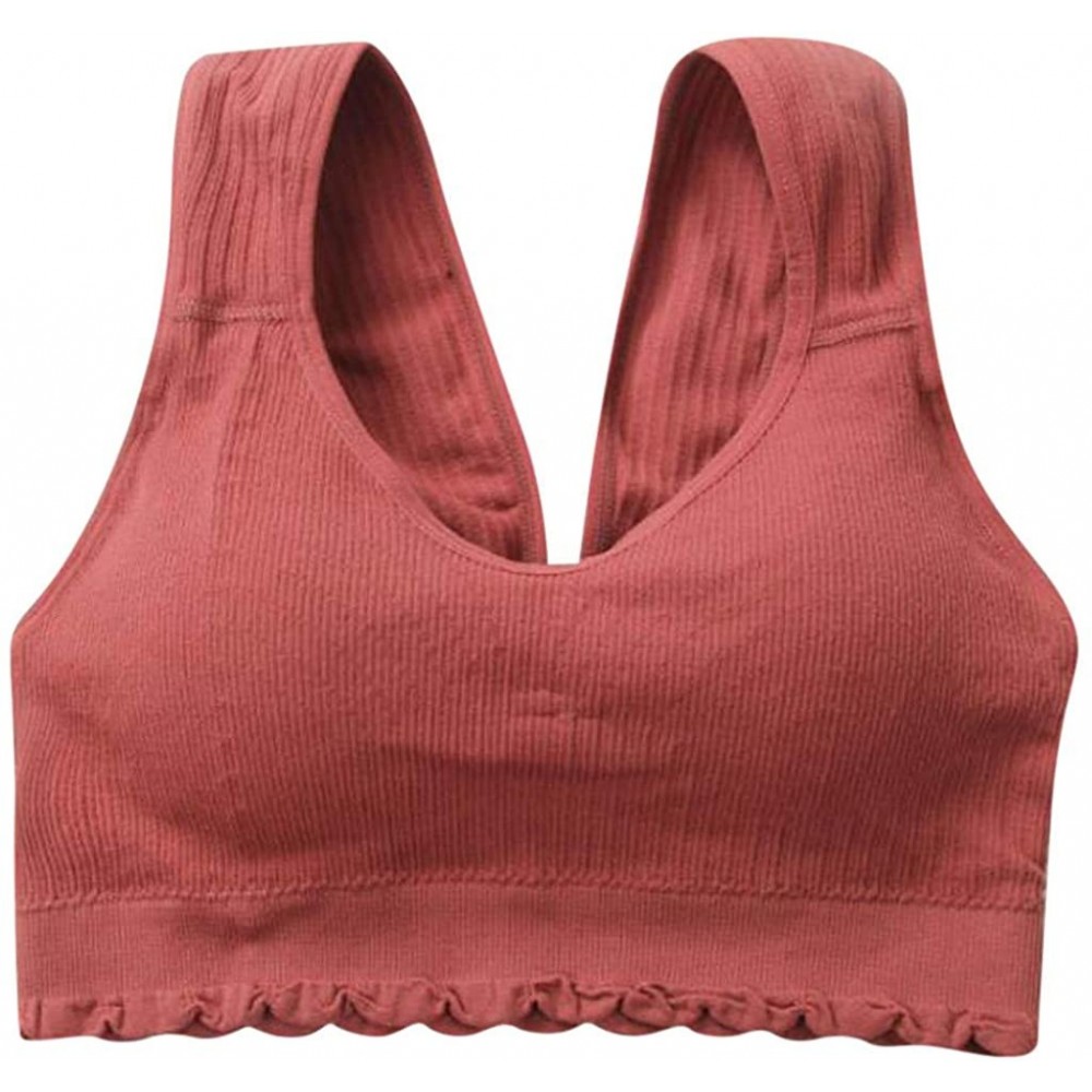 Camisoles & Tanks Sexy Tube Top Bra No Rims Underwears Vest Style Yoga Sports Base Underwears - Red - CK1908UXD49