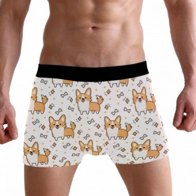 Boxer Briefs Dog Corgi Pattern Cute Boxer Briefs Underwear for Men Boys Shorts Leg Comfort - CR18HO9TQHH