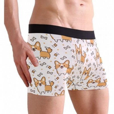 Boxer Briefs Dog Corgi Pattern Cute Boxer Briefs Underwear for Men Boys Shorts Leg Comfort - CR18HO9TQHH