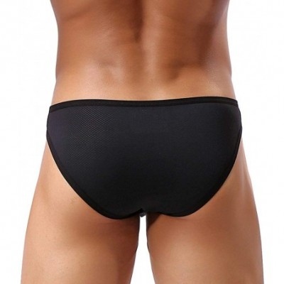 G-Strings & Thongs Mens Sexy Mesh Underwear Low-Rise Micro Bulge Pouch Thong Jockstrap - Black - CA1925KAZX0