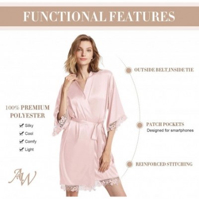 Robes Silky Bridesmaid Robes for Women Lightweight Kimono Bathrobe Sleepwear for Wedding Party - Pink (Bride) - CX194KYDU5K